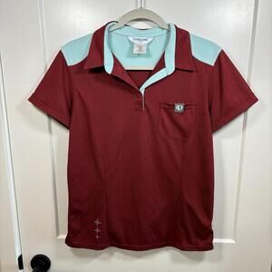 VTG Pearl Izumi Cycling Jersey Womens L Red Short Sleeve Pullover Pockets Polo